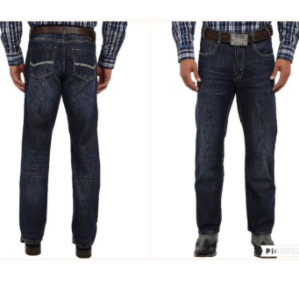 Stetson Cowboy Jeans Size 29x40 1312 Modern Bootleg New Relaxed Fit Dark